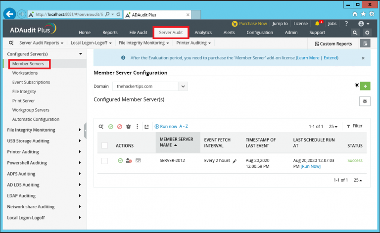 Configuring Windows member servers on ADAudit Plus