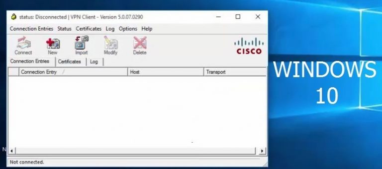 Cisco vpn client не работает в данной версии windows 10